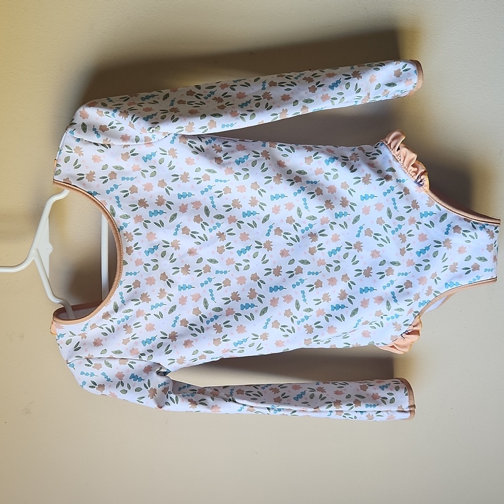 Sweet Honey Girls Size 5 Long Sleeved Swim Suit With Horse And Floral Design